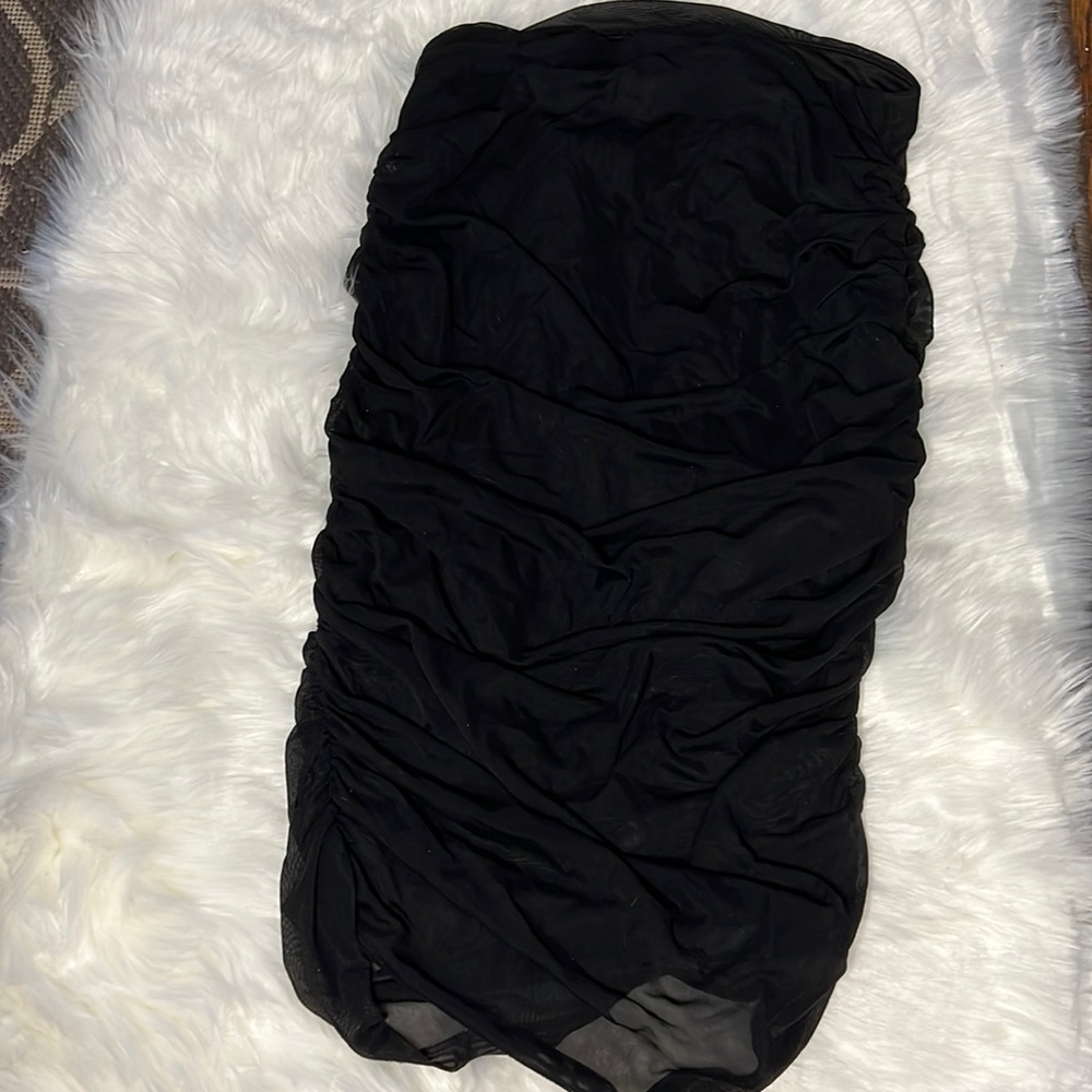 Sheer Ruffled Black Zara Midi Skirt